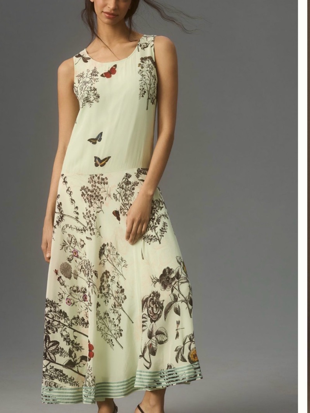 Rare Kavita Bhartia Anthro Butterfly Hand-Block Print Maxi Dress Size large $268 - Picture 4 of 8